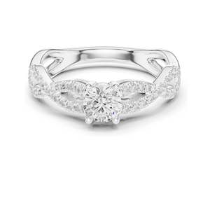 Bague de fiançailles en diamant de laboratoire rond brillant de 0,816 carats pour femmes, clarté VVS-VS EF, or 18 carats, 14 carats, 10 carats et argent 925 rose - Product Image 2