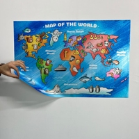 Mapa del Mundo Colorido para Niños, Reutilizable, Material de Poliestireno Duradero, se Adhiere a la Superficie con Electricidad Estática