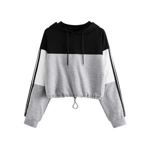 Vente en gros Sweatshirts à manches longues personnalisés Pull à capuche Femmes Crop Top Hoodies 2026 - Product Image 1