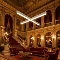 Lampe suspendue circulaire moderne Opera House à LED 2000 mm, éclairage linéaire à LED dimmable pour hall d'entrée