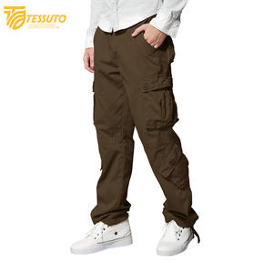 Pantalones cargo de algodón 100% de alta calidad para hombre, pantalones largos para exteriores, estilo deportivo informal táctico, liso, teñido, de lana media, bajo MOQ - Product Image 5