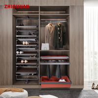 Organisateur de placard de luxe en cuir rouge haut de gamme pour pantalons, vêtements, bijoux et accessoires