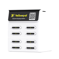 Estación de Alquiler de Baterías Portátiles Inteligente Apilable de 8 Ranuras con Pantalla Publicitaria, Pago USB POS y Carga Rápida de 45W