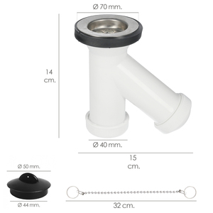 Sifone e gorgogliatore con valvola e tappo, uscita da 1-1/2" 0/40 mm. - Product Image 2