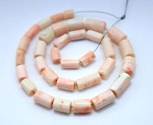 ลูกปัดหินปะการังญี่ปุ่นสีชมพูธรรมชาติ ขนาด 16 นิ้ว สำหรับทำเครื่องประดับ ลูกปัดหินเรียบ - Product Image 3