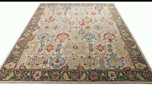 Juego de alfombras y alfombras de lana con mechones hechos a mano orientales tradicionales de Catherine, tamaño de habitación personalizable de lana 100% disponible - Product Image 4