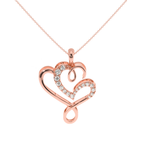 AJRETAIL จี้เพชรรูปหัวใจระยิบระยับ 0.14 กะรัต สี HI ความสะอาด VS-SI ชุบทอง สำหรับทุกเพศ - Product Image 1