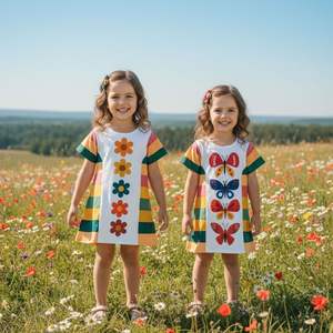 Vestido Elegante con Diseño de Mariposas y Flores para Mujer, Tela Fluida Premium, Modelo AC-EH BCA ID Origin Daily - Product Image 4