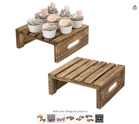Meubles de restaurant en bois d'acacia brûlé brun de haute qualité, ensemble de buffet, présentoir à desserts, design moderne, usage commercial