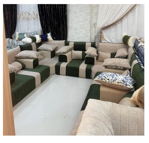 โซฟาสไตล์มาจลิสแบบอาหรับ ดีไซน์คลาสสิก ชุดห้องนั่งเล่นหรูหรา ที่นั่งเข้ามุมสุดหรู ดีไซน์ประหยัดพื้นที่ - Product Image 1