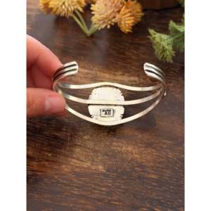 Alex Begay <b>Malachite</b> & Sterling Silver Fashion Cuff <b>Bracelet</b> - Product Image 5