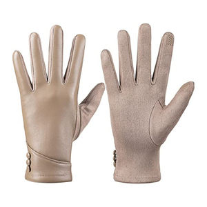 Nouveaux gants d'hiver en cuir pour femmes de haute qualité, personnalisés OEM, doublés de laine, pour les sports de plein air, coupe-vent, chauds, tendance, Pakistan - Product Image 4