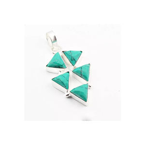 Venta caliente Silver Hub 925 Sterling Silver Turquoise Gemstone Jewelry Colgante hecho a mano para la venta en precio al por mayor - Product Image 1