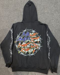 Sweat à capuche français personnalisé 460 g/m² en coton polaire lavé à l'acide imprimé DTG surdimensionné Boxy recadrée à capuche pour hommes - Product Image 2