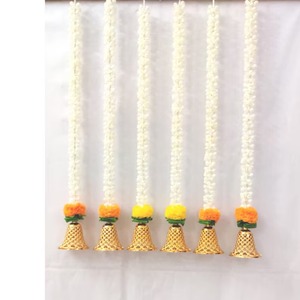 พวงมาลัยดอกดาวเรือง mogra ตกแต่งงานแต่งงานอินเดียตกแต่งวัดฉากหลังเวทีตกแต่งบ้านแขวนผนังสายตกแต่ง - Product Image 1