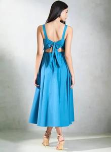 Mini vestido informal hecho a mano indio para mujer, estilo bohemio, estampado a cuadros, cuello Barco, talla grande, suministro ODM - Product Image 3