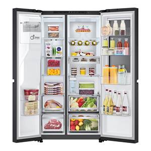 Refrigerador con Congelador de Dos Puertas INSTAVIEW GSXE91EVAD, Negro Acero, Clase D, Total No Frost, Dimensiones 913x73,5x179cm - Product Image 2
