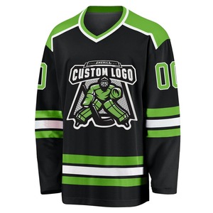 Venta al por mayor de camisetas de hockey sobre hielo con logotipo personalizado 100% poliéster último diseño transpirable característica bordada nombre del equipo - Product Image 2