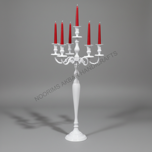 Candélabre en métal blanc à 5 bras au sol Type de branche bougeoir fête de mariage événement décoration de Table de noël exportateur - Product Image 3