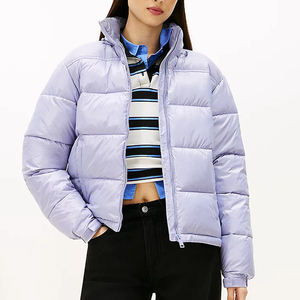 Chaqueta corta acolchada de invierno para mujer, cálida y gruesa, con cremallera, estilo burbuja, de algodón, para exterior - Product Image 4