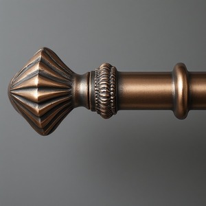 Poteau de rideau simple Golden Crown conçu avec des fleurons artistiques offrant une force esthétique royale et un aspect patrimonial - Product Image 6