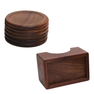 ชุดจานรองแก้วไม้ ทำจากไม้ธรรมชาติ ใช้ได้ทั้งในบ้านและที่ทำงาน ชุดจานรองแก้วไม้ทำมือ ภาชนะบนโต๊ะอาหารที่ยั่งยืน - Product Image 2