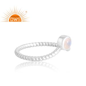 Anillo de piedras preciosas de Luna arcoíris Natural de Plata de Ley 925, joyería personalizada para mujer, regalo para ella - Product Image 4