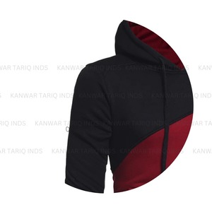 Sudadera con capucha de invierno de algodón 100% de peso pesado personalizada para hombre, jersey con cremallera sólida, Terry con hombro caído, con capucha misteriosa teñida lisa - Product Image 6