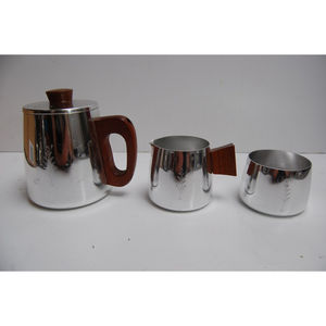 Ensemble classique de crémier et de sucre en métal avec poignées en bois Sucrier au design élégant Argenterie de qualité supérieure - Product Image 5