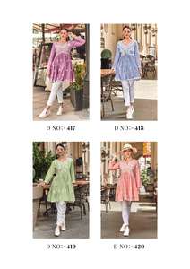 Beaux vêtements ethniques les plus tendances haute sur demande dernière rayonne lourde haut avec broderie travail femme mode exportateur - Product Image 6