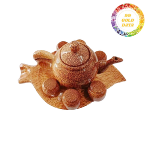 Juego de Té Tradicional de Madera de Coco con Forma de Hoja, Juego de Té de Madera de Coco de 6 Tazas, Hecho a Mano, Sostenible, Utensilios para Beber de Madera de Coco - Product Image 6