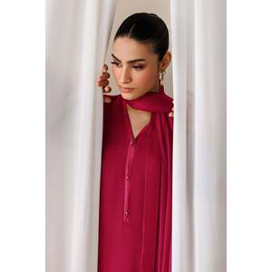 Vestido de Gasa con Bordado en Línea A EN-1304 - Product Image 5