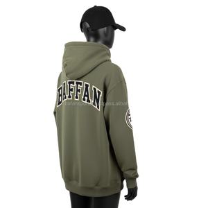 Sudadera con capucha de lana pesada para mujer 360GSM Mezcla de algodón Premium Bordado de chenilla verde Diseño de logotipo personalizado Sudaderas con capucha básicas para mujer - Product Image 5