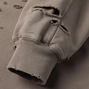 Acid Wash Sudadera con capucha desgastada hombres Splash washed streetwear sudaderas con capucha vintage en blanco - Product Image 3