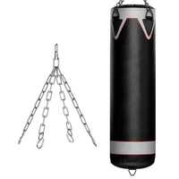 Sac de frappe professionnel lourd avec revêtement en cuir et remplissage de sable, hauteur réglable pour l'entraînement de boxe masculin