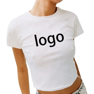 100% algodón lavado Oversize ácido lavado recortado camisetas para mujeres Tops cortos de alta calidad para mujeres - Product Image 1