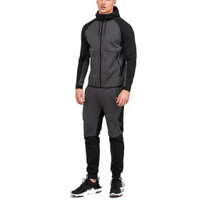 Venta al por mayor de invierno con capucha sólido hombres chándales 100% algodón conjunto de dos piezas para deportes gimnasio entrenamiento y ropa informal diaria - Product Image 3