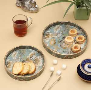 Plateau de service en bois naturel rond et écologique à forte demande Forme de taille personnalisée en Inde Qualité standard - Product Image 5