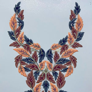 Col brodé étincelant avec séquence brillante en filet pour robes indiennes Blouses Sarees Kurtis - Product Image 1