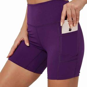 กางเกงขาสั้นเล่นฟิตเนสของผู้หญิงพิมพ์ลายสีทึบพิมพ์ลายด้วยการพิมพ์ซับลิเมชันสำหรับใส่เล่นโยคะ - Product Image 1