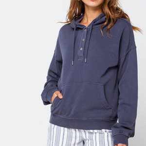 Sweat à capuche en molleton de coton 100% surdimensionné OEM pour dames 350GSM Design à épaules tombantes lourdes pour l'hiver - Product Image 1