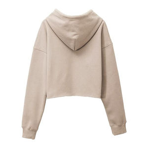 Sudaderas informales vintage de lana de algodón, sudaderas con capucha bordadas personalizadas para mujer, diseño recortado transpirable para Otoño e Invierno - Product Image 5