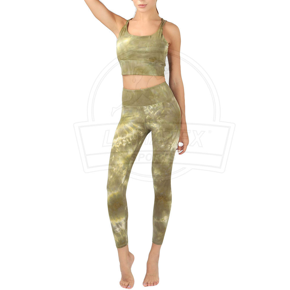 Wholesale 2 Piece Solid Breathable Lightweight Yoga Fitness Gym Women High Quality Customized Printing XL Plus Elastic Waist