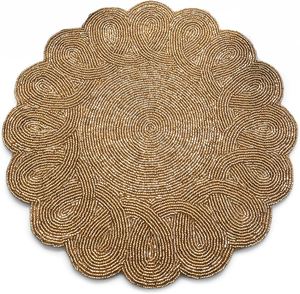 Handmade Vintage Beaded <b>Placemat</b> for Wedding Party Home Use Eco-Friendly Durable <b>Round</b> Shape Customizable Colors - Product Image 2