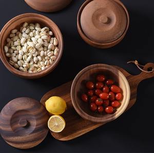 Eco-Friendly Handmade Customized Acacia Wood <b>Bowl</b> <b>with</b> <b>Lid</b> Dishwasher Safe Salad Serving <b>Bowl</b> for Parties and Noodle <b>Bowls</b> - Product Image 5
