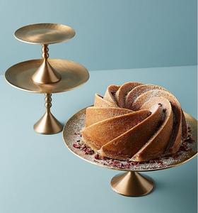 Support de gâteau avec la forme ronde de finition polonaise brillante d'or bonne qualité pour l'organisation support de gâteau - Product Image 1
