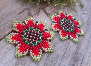 Pendientes colgantes de ganchillo con cuentas hechos a mano 2025 para mujer, moda colorida, forma de mariposa, joyería de regalo al por mayor - Product Image 4