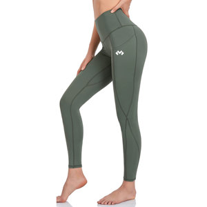 Eco-friendly Customizable Polyester Spandex Phone Pocket Skinny Breathable Cooling Gym <b>Leggings</b> with Elastic Waist - Product Image 5