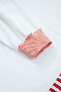 Venta al por mayor de punto de invierno con etiqueta privada forrada occidental rayas Colorblock Patchwork frente contraste costura mujeres de gran tamaño - Product Image 5