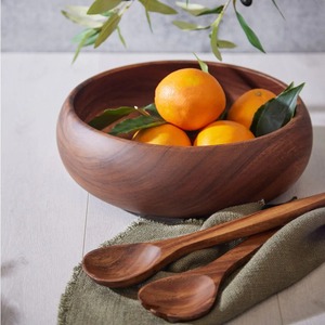 Saladier en bois de couleur foncée à prix compétitif bols de service à fruits en bois naturel faits à la main du Vietnam - Product Image 5